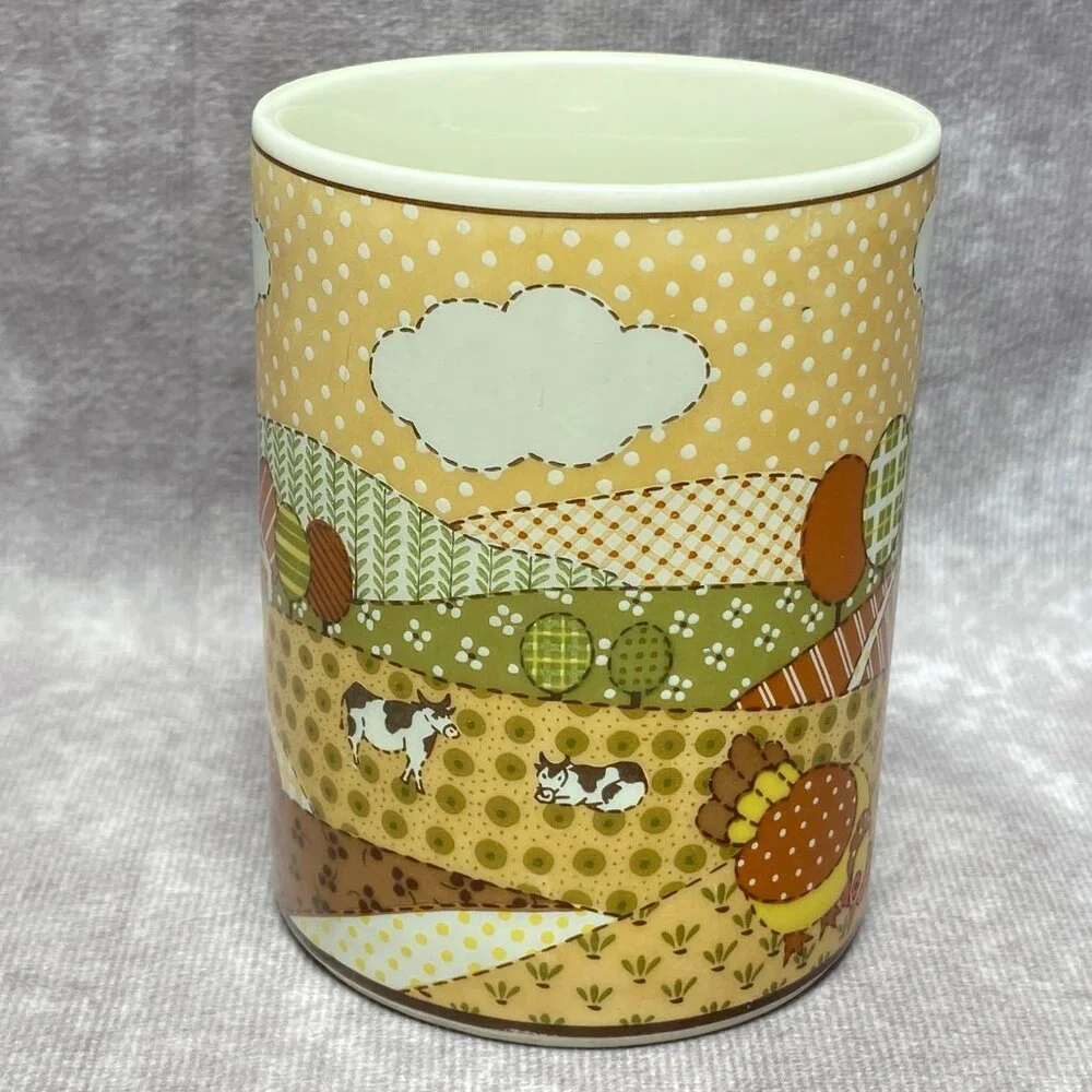 Vintage Otagiri Farmhouse Mug Colorful Chicken Cow and Goose Design 10 oz Retro - Picture 3 of 10